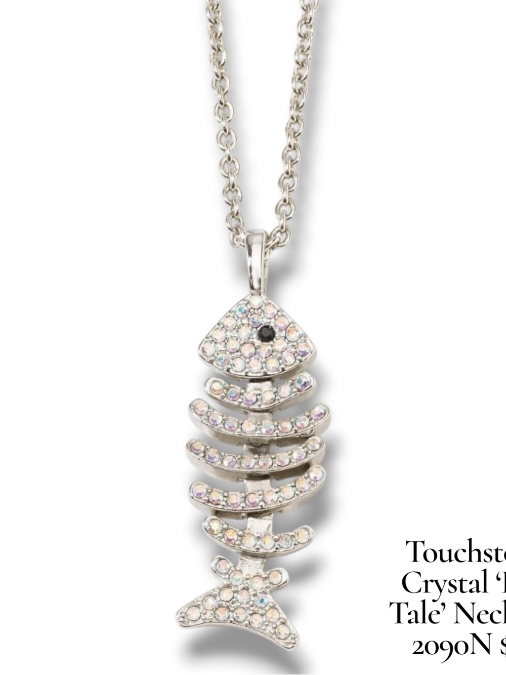 Touchstone Crystal Swarovski 'Fish Tale' Skeleton Pendant Necklace 2090N